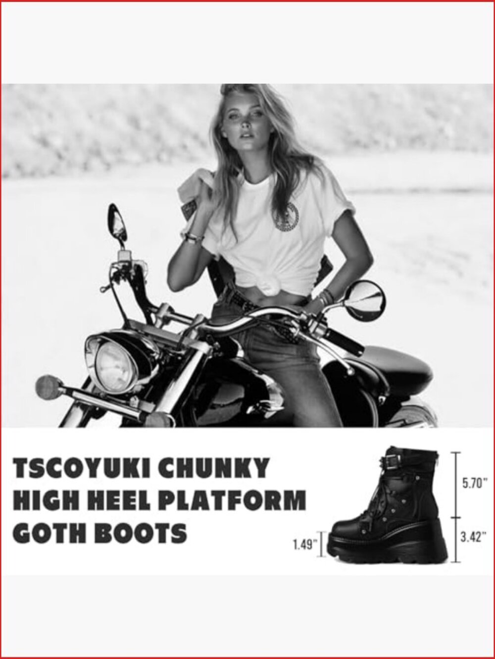 Chunky High Heel Platform Goth Ankle Boots Lace Up Wedge Booties - Picture 3 of 7